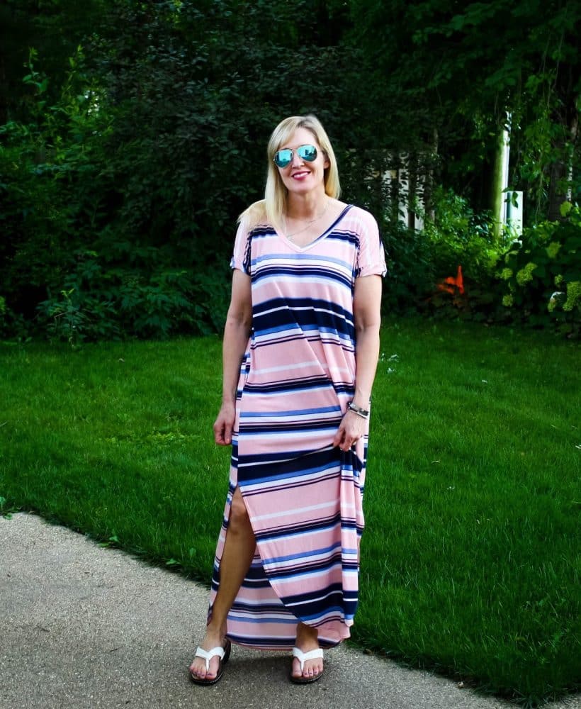 Simple Summer Outfit – Striped Maxi Dress