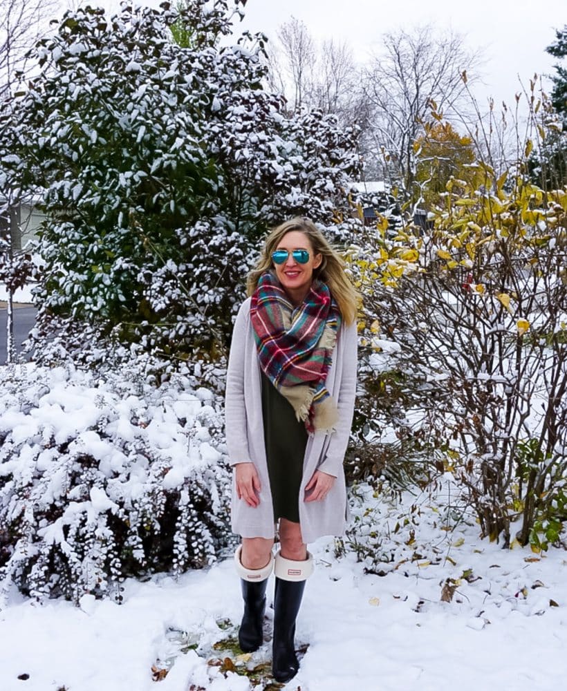 How to Wear Hunter Boots with a Dress