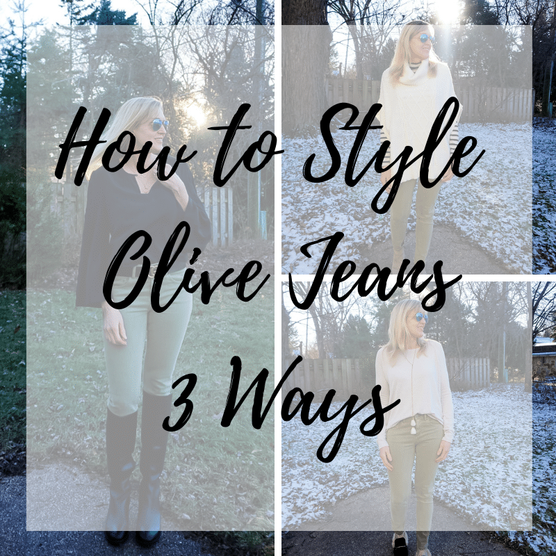 How to Style Olive Jeans 3 Ways