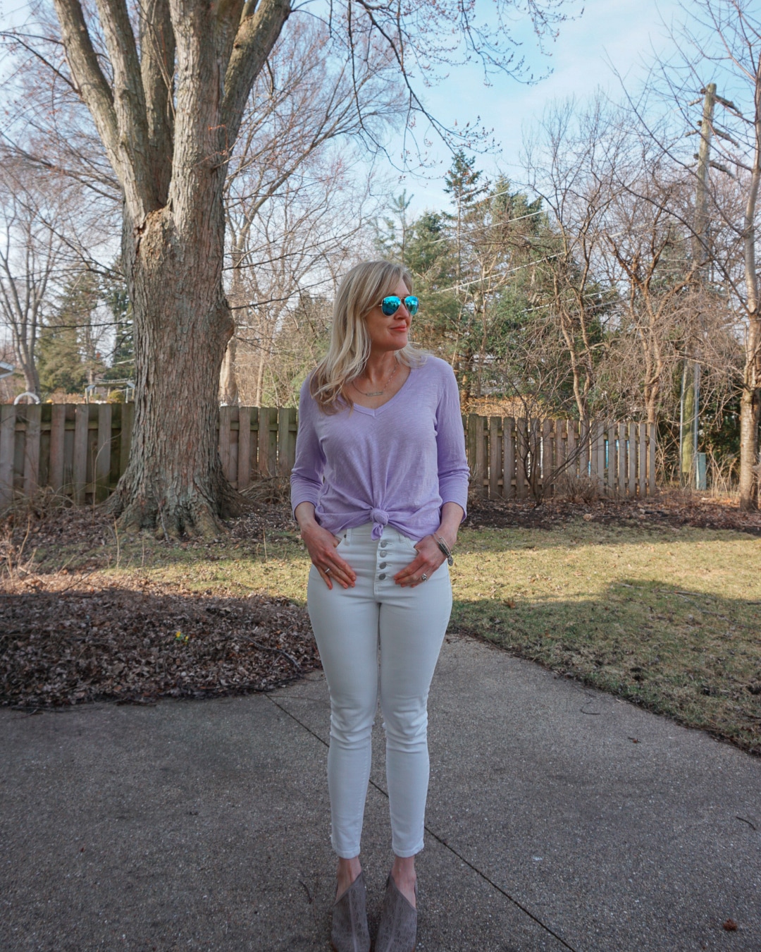 Spring Outfit Idea: Lilac Tunic