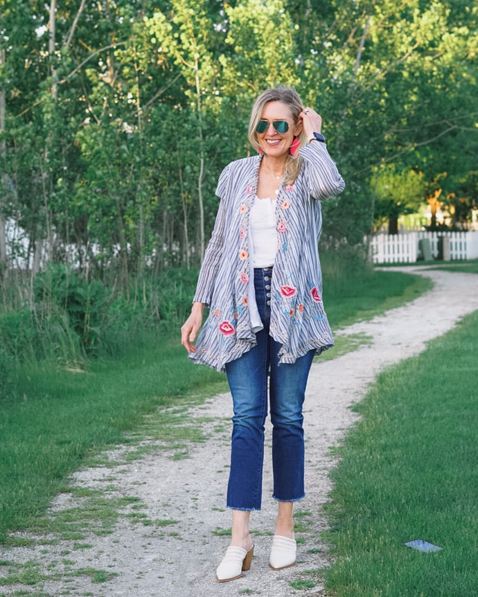 Embroidered Jacket Outfit | Fall Transition