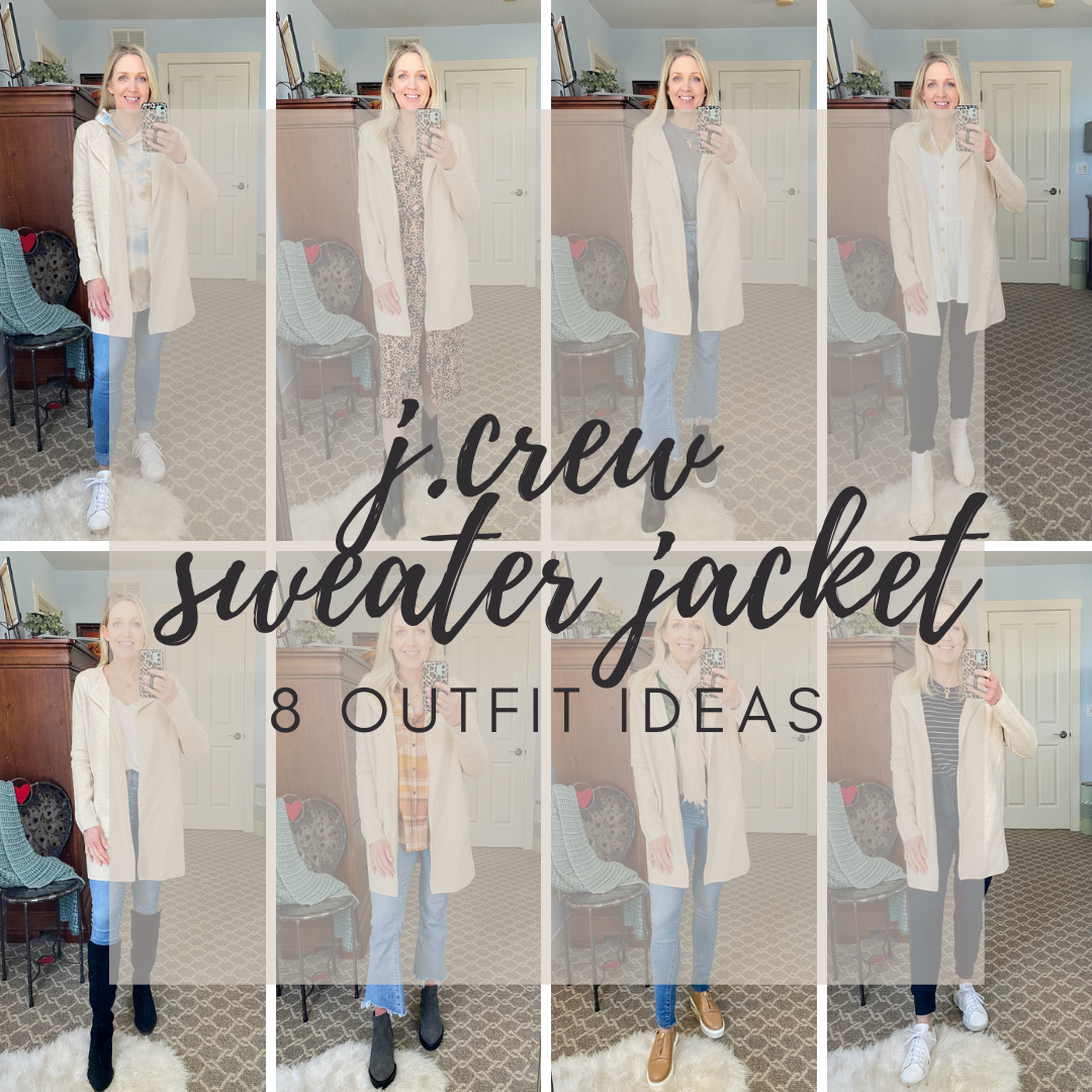 J.Crew Sweater Jacket  8 Outfit Ideas - Doused in Pink