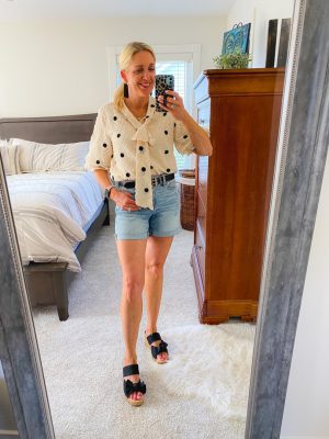 Denim Shorts Outfit Ideas - Doused in Pink