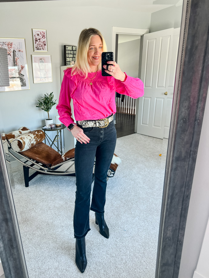 Fall Outfit Ideas With Black Jeans - Blushing Rose Style Blog