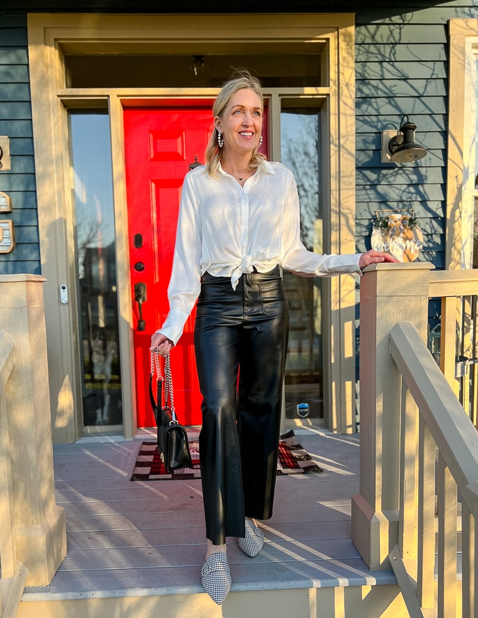 How to Style Faux Leather Pants  Affordable by Amanda