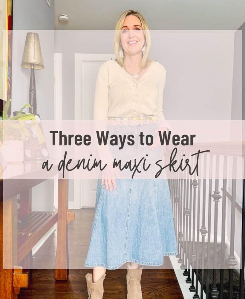 3 Ways to Style a Long Denim Skirt