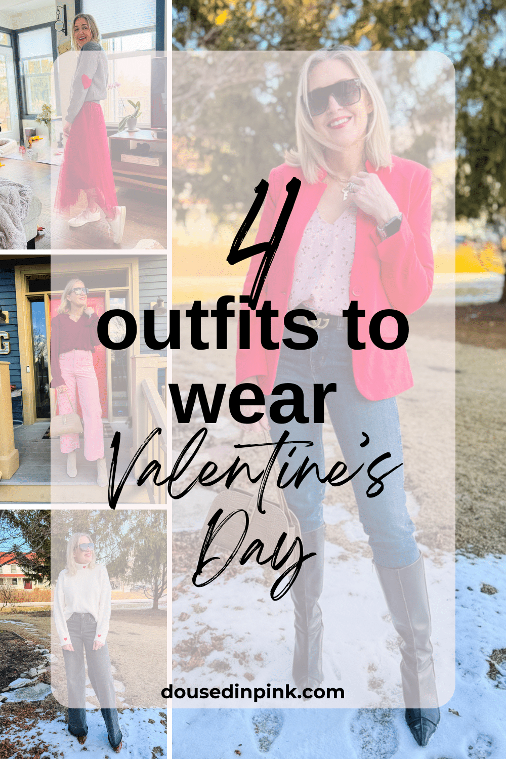 four outfits to wear Valentine's Day