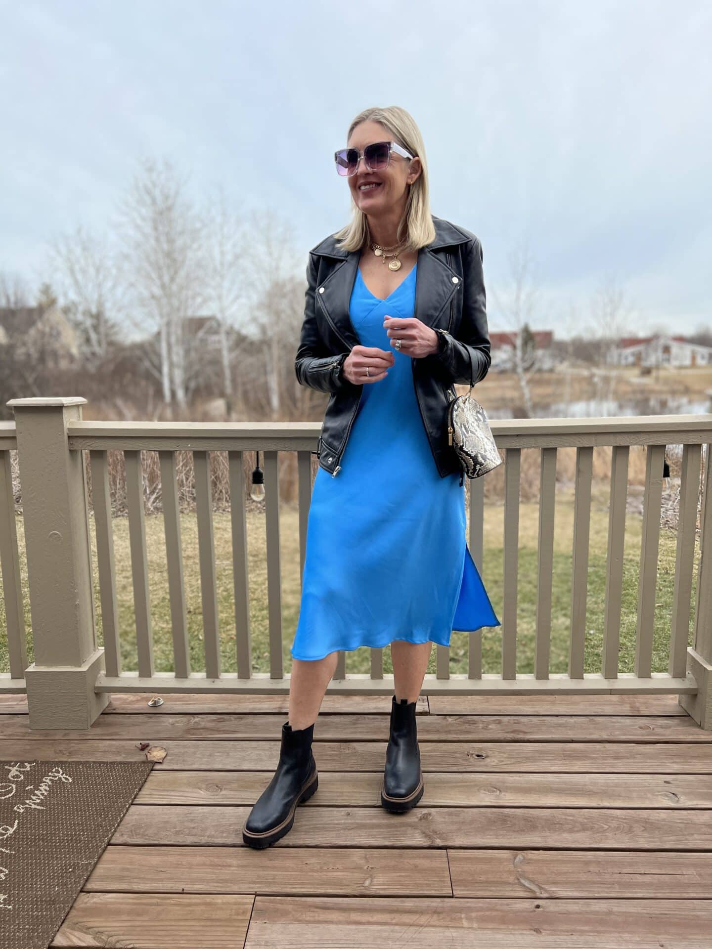 spring transition outfit with edgy vibes